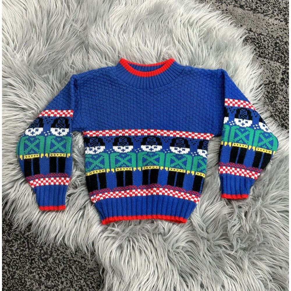 Vintage 2T Toy Soldier Children's Sweater Made‎ By Club House-made In USA